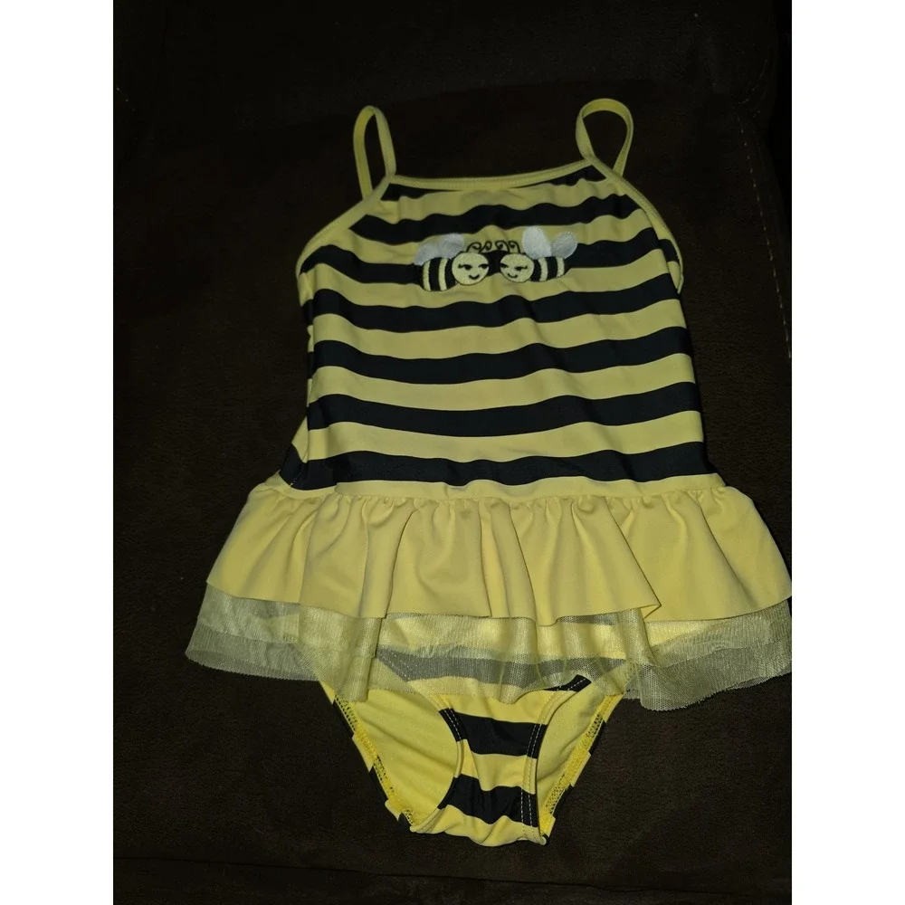 Gymboree busy little bee skirted one piece swim bathing suit size 6
